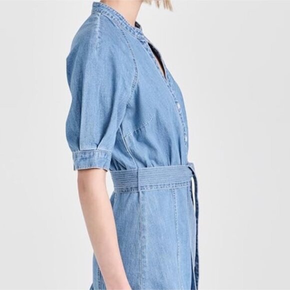 Veronica Beard Kanika Belted Denim Minidress in Iceberg - Small - Picture 2 of 16